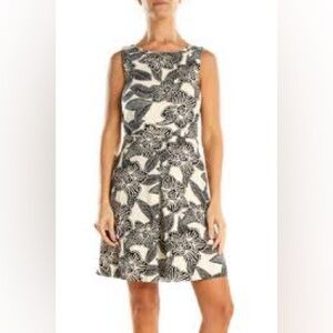 J. Crew Black and Cream Floral Dress
